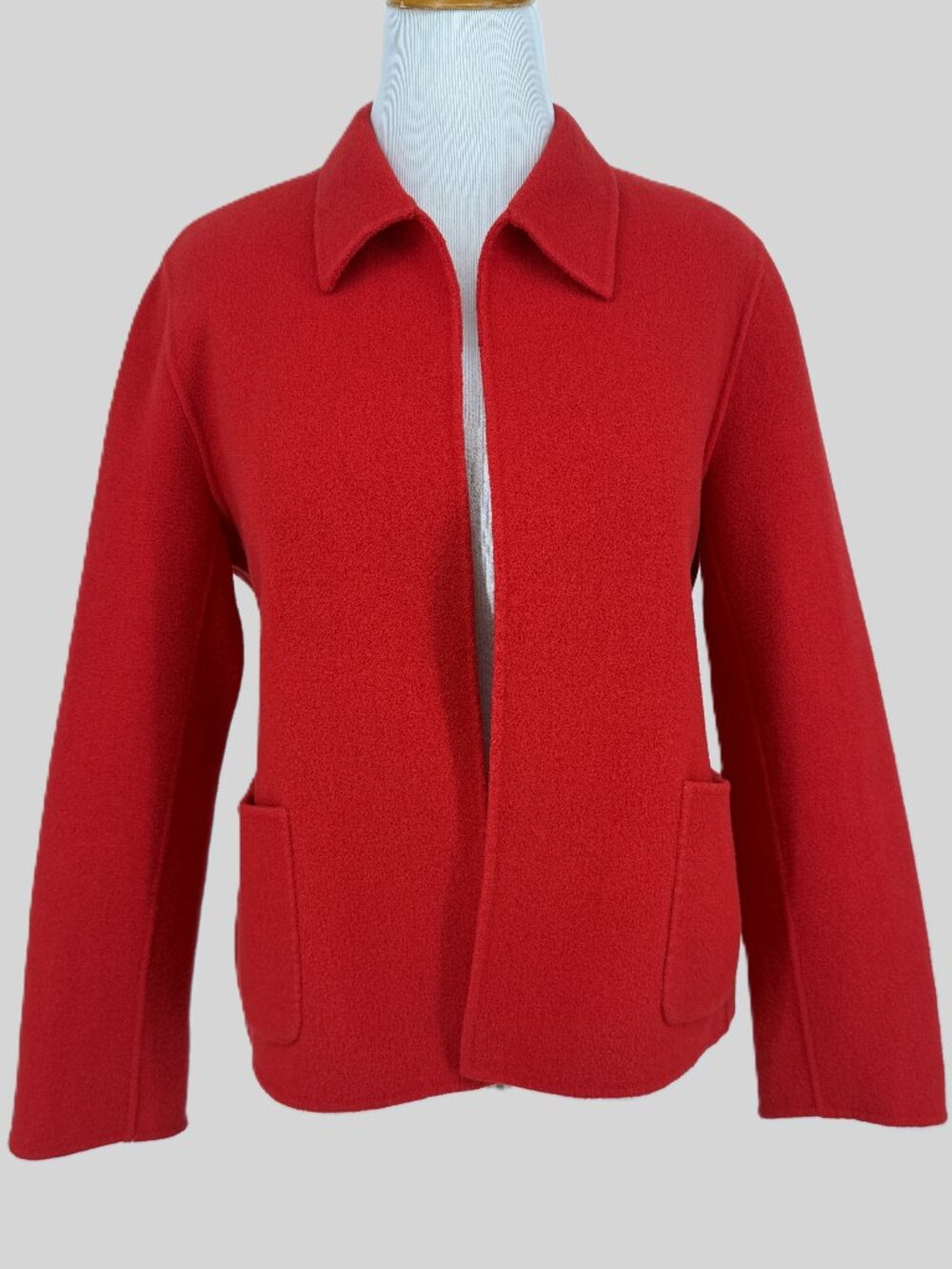 Pendleton 100% Merino Wool Red Open Front Cardigan Jacket L